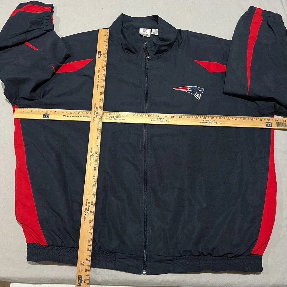 NFL Team Apparel Mens Navy New England Patriots Windbreaker Jacket Full Zip 4XL